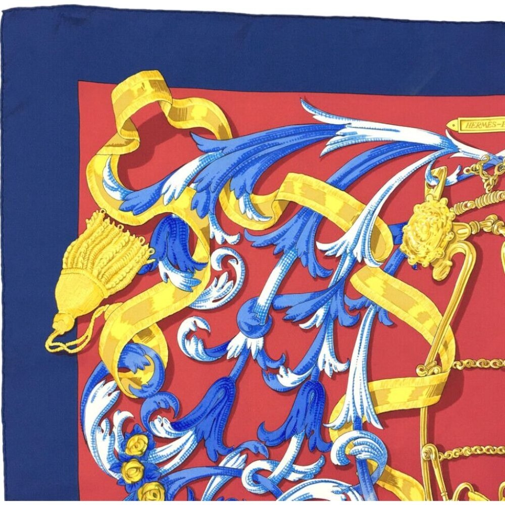 045182P (S2) Hermes Scarf Le Mors A La Conetable Carre 90 Multicolor Silk 100% - Picture 2 of 9